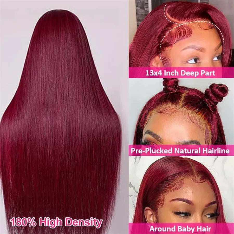 Burgundy Lace Front Wigs
