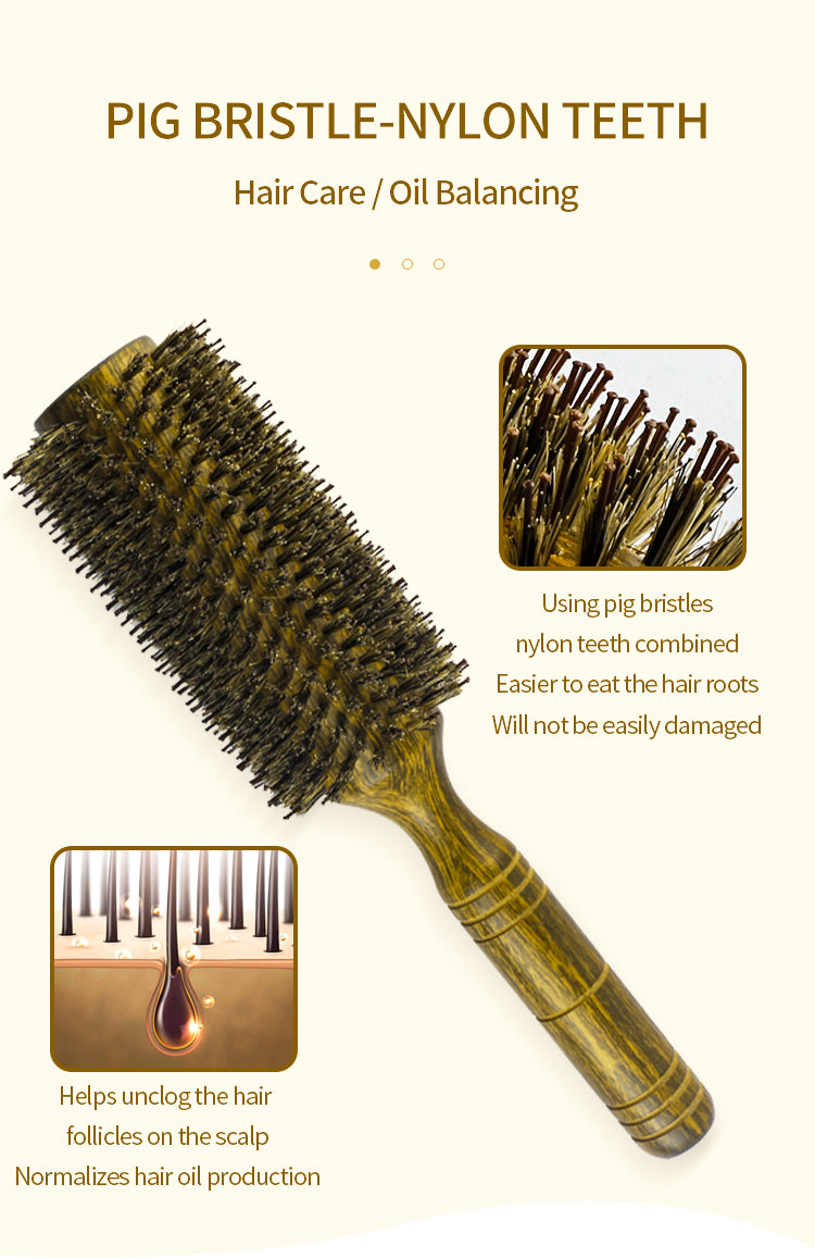 Professional Boar Bristle Round Hair Brush