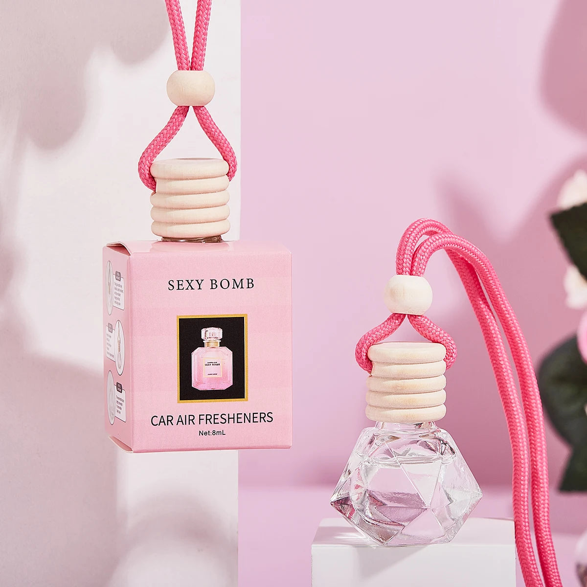 Pink car fragrance