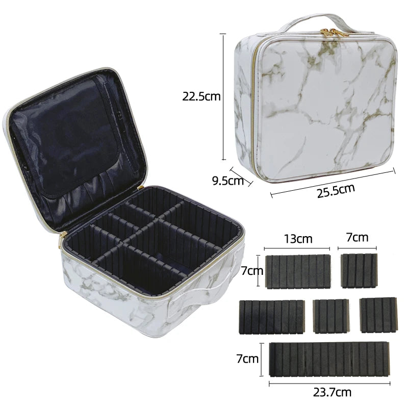 New PU Leather Cosmetic Bag for Women Multi-Functional Portable Travel Storage Makeup Case