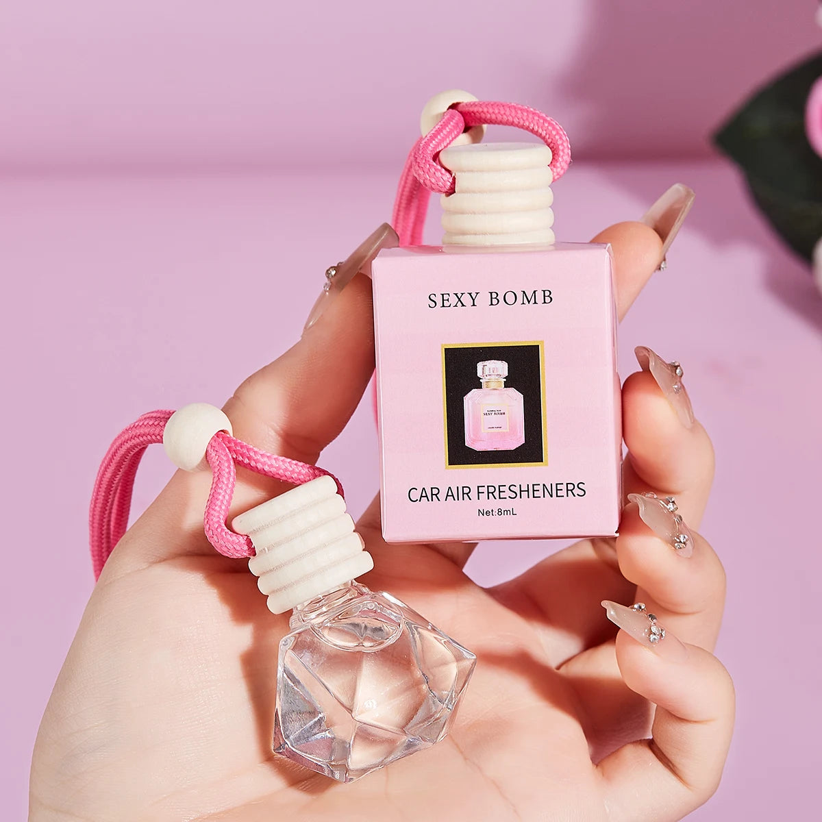 Pink car fragrance