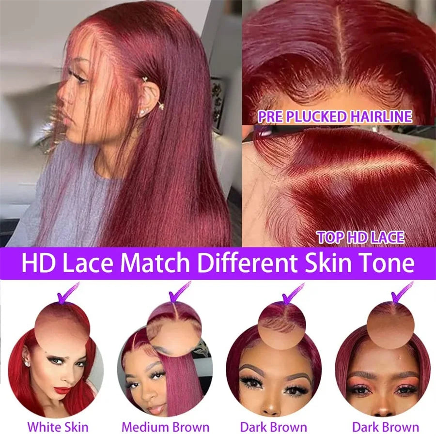 Burgundy Lace Front Wigs