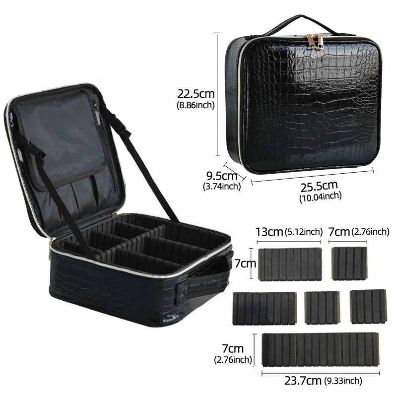 New PU Leather Cosmetic Bag for Women Multi-Functional Portable Travel Storage Makeup Case