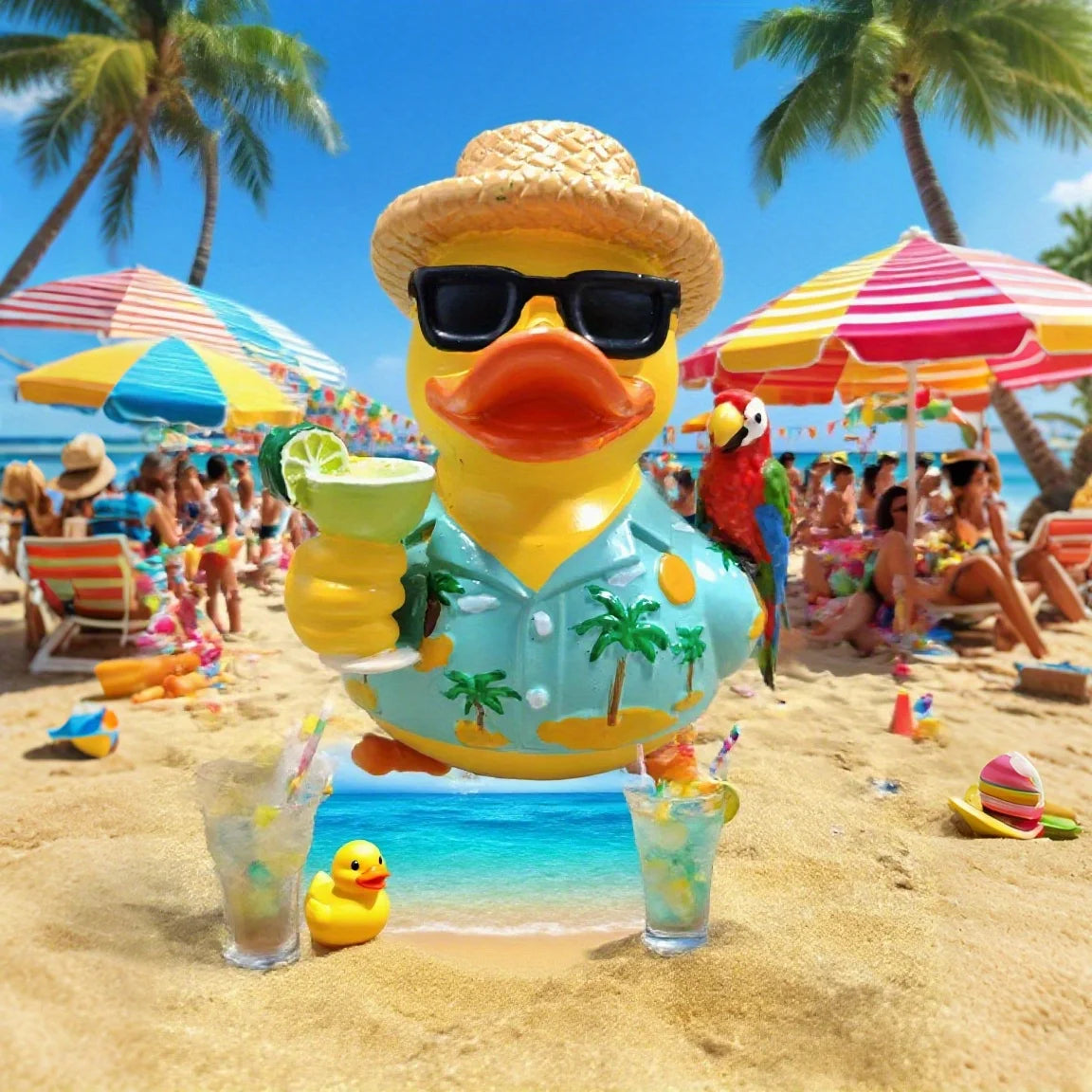 Funny Tropical Music Tribute Duck