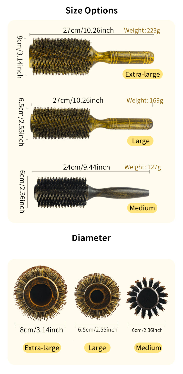 Professional Boar Bristle Round Hair Brush