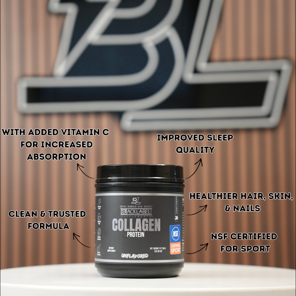 Black Label Collagen Protein Powder – Hydrolyzed Collagen Peptides Supplement
