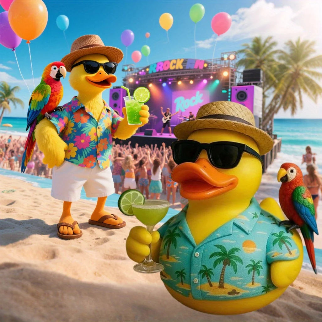Funny Tropical Music Tribute Duck