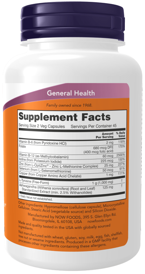 NOW Foods Thyroid Energy Supplement – Thyroid Support with Iodine, Selenium & Zinc