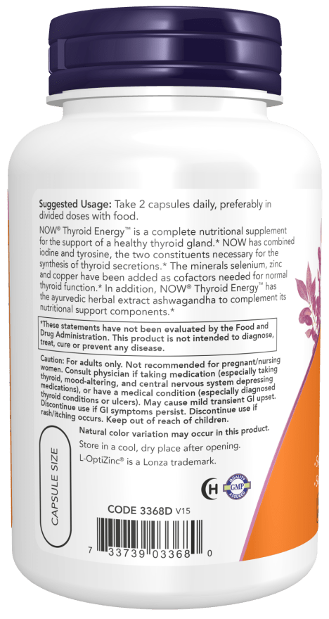 NOW Foods Thyroid Energy Supplement – Thyroid Support with Iodine, Selenium & Zinc