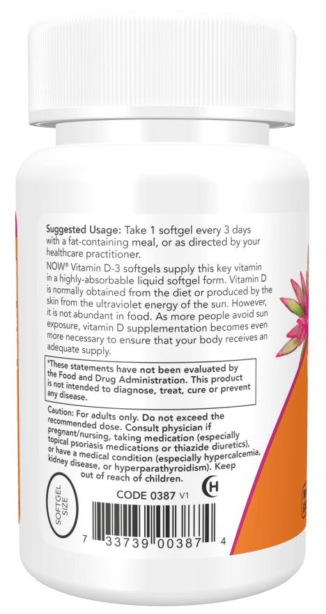 NOW Foods Vitamin D-3 10,000 IU High Potency