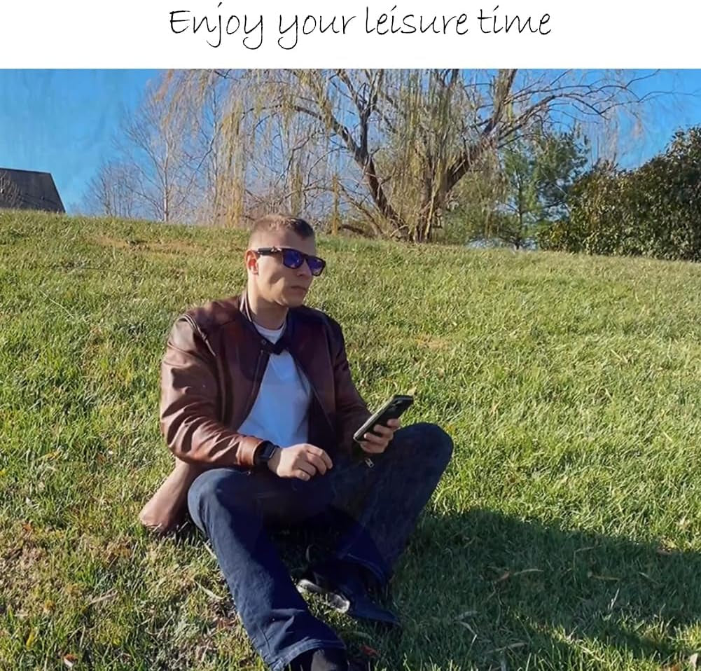 Oho Smart Glasses,Polarized Sunglasses with Bluetooth Speaker,Athletic/Outdoor UV Protection and Voice Control,Unisex(Grey Lens)