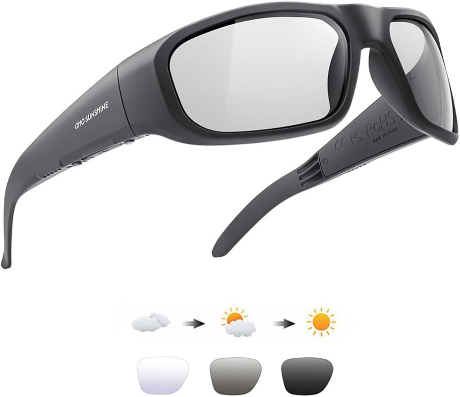 Oho Smart Glasses,Polarized Sunglasses with Bluetooth Speaker,Athletic/Outdoor UV Protection and Voice Control,Unisex(Grey Lens)