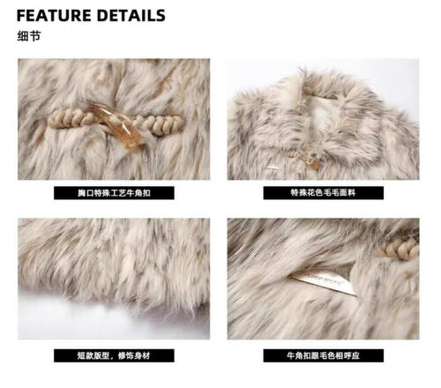 2024 Winter New Young Fox Fur Grass Coat Womens Short Slim Fit Thick Fur Jackets