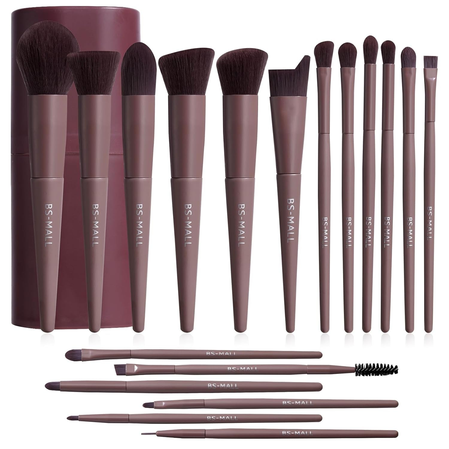 Makeup Brush Set 18 Pcs Premium Synthetic Foundation Powder Concealers Eye Shadows Blush Makeup Brushes with Black Case