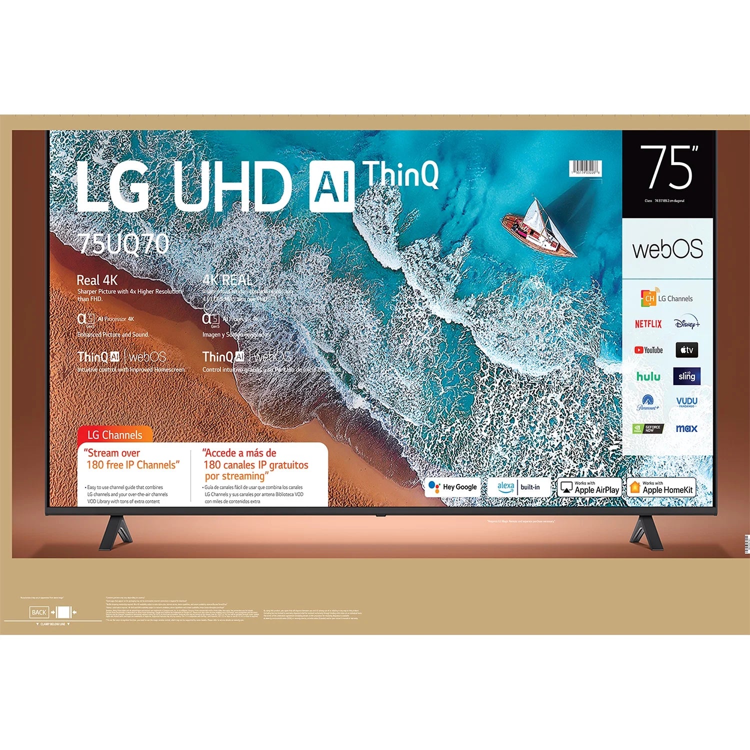 75" Class 4K UHD 2160P Webos Smart TV - 75UQ7070ZUD