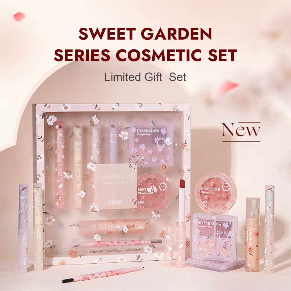 8-Piece Beauty Set with Lipstick, Concealer, Eyeshadow, Eyebrow, and Blush Makeup