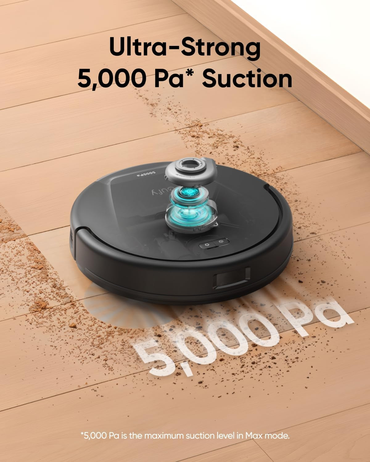 L60 Robot Vacuum, Ultra Strong 5,000 Pa Suction, Ipath Laser Navigation, for Deep Floor Cleaning, Ideal for Hair, Hard Floors