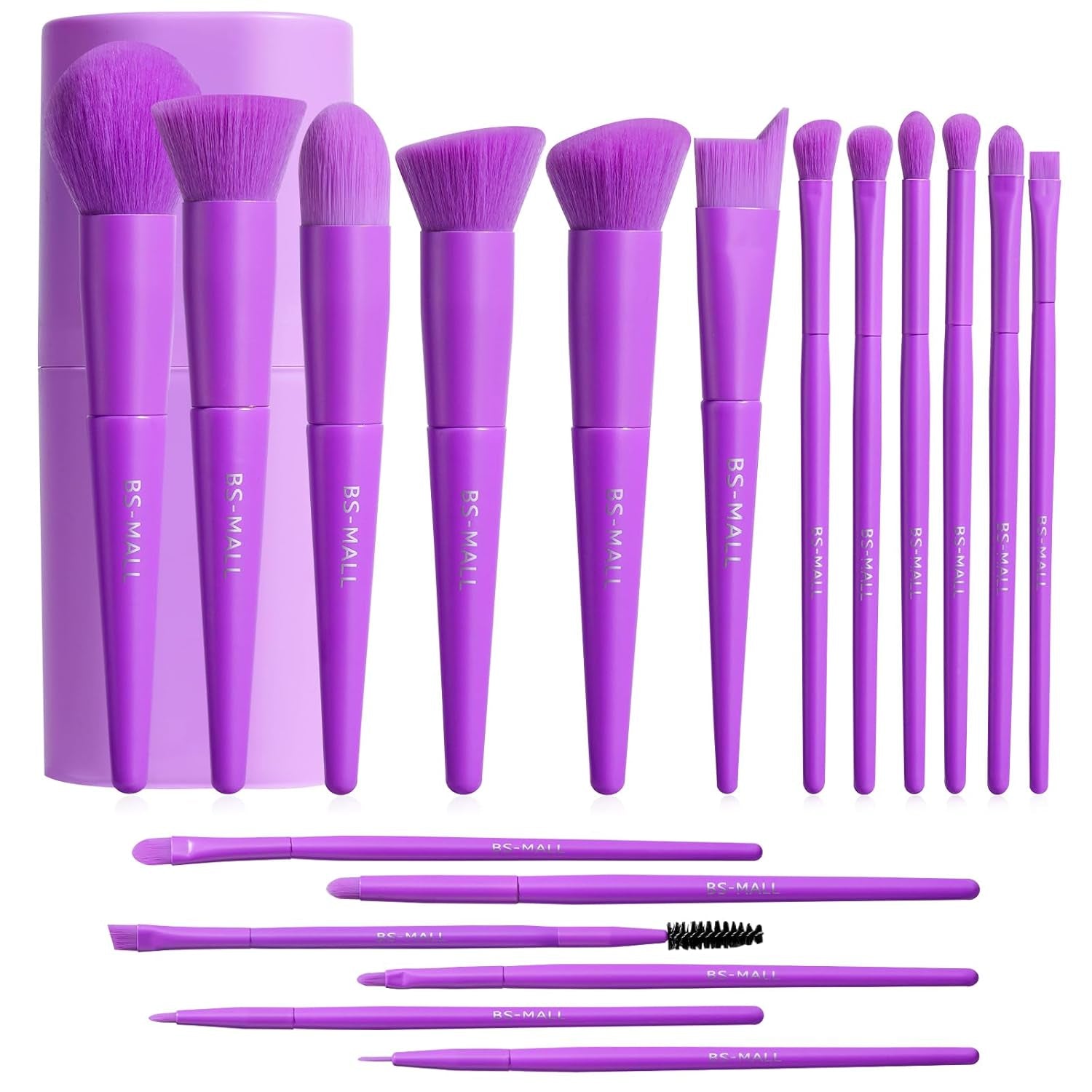 Makeup Brush Set 18 Pcs Premium Synthetic Foundation Powder Concealers Eye Shadows Blush Makeup Brushes with Black Case