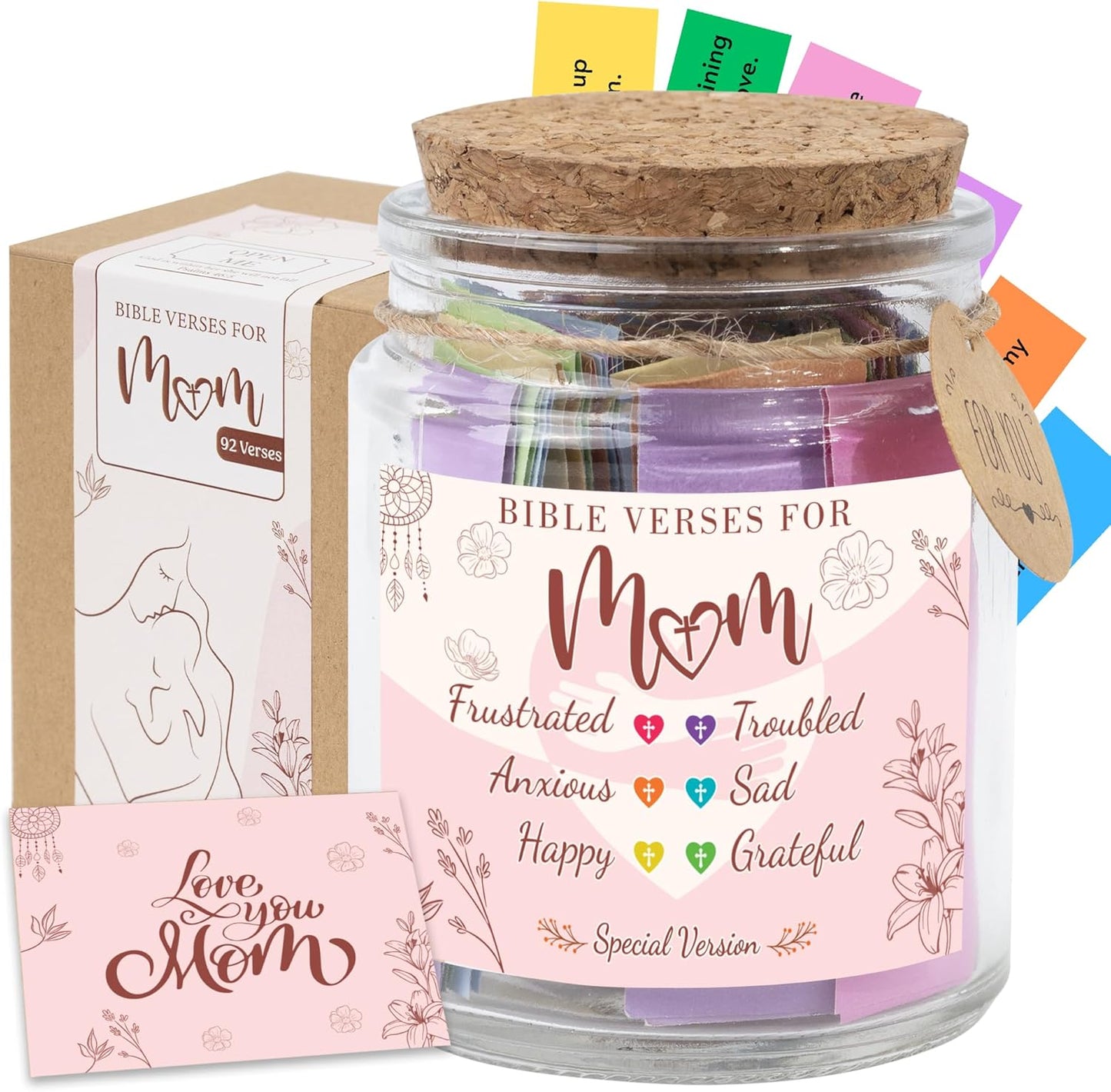 Read This When Bible Verses Jar for Daily Encouragement – Christian, Birthday & Christmas Gifts for Women; Great Gift for Mom, White Elephant Gift & Stocking Stuffer for Women