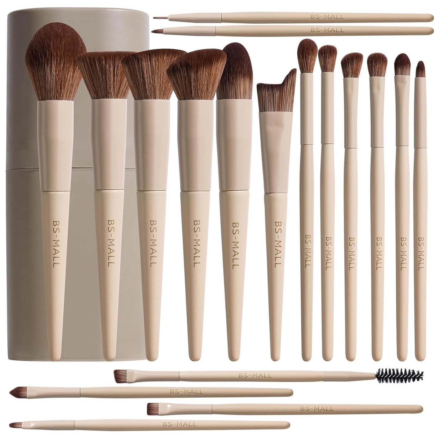 Makeup Brush Set 18 Pcs Premium Synthetic Foundation Powder Concealers Eye Shadows Blush Makeup Brushes with Black Case