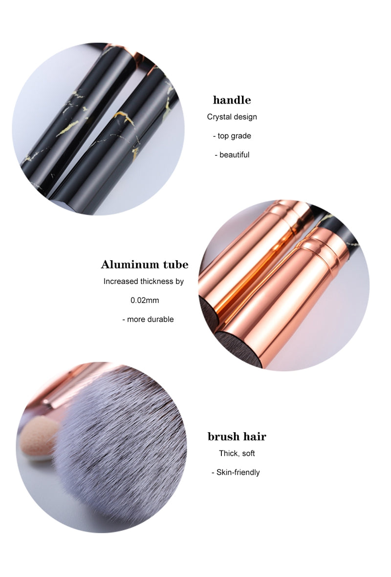 15-PC Marbled Design Makeup Brush Set