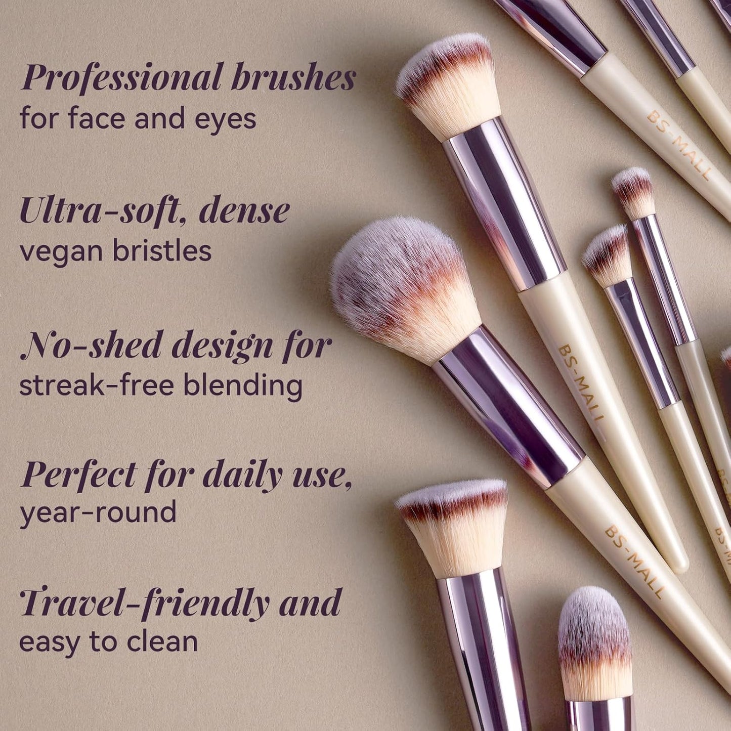 Makeup Brush Set 18 Pcs Premium Synthetic Foundation Powder Concealers Eye Shadows Blush Makeup Brushes with Black Case