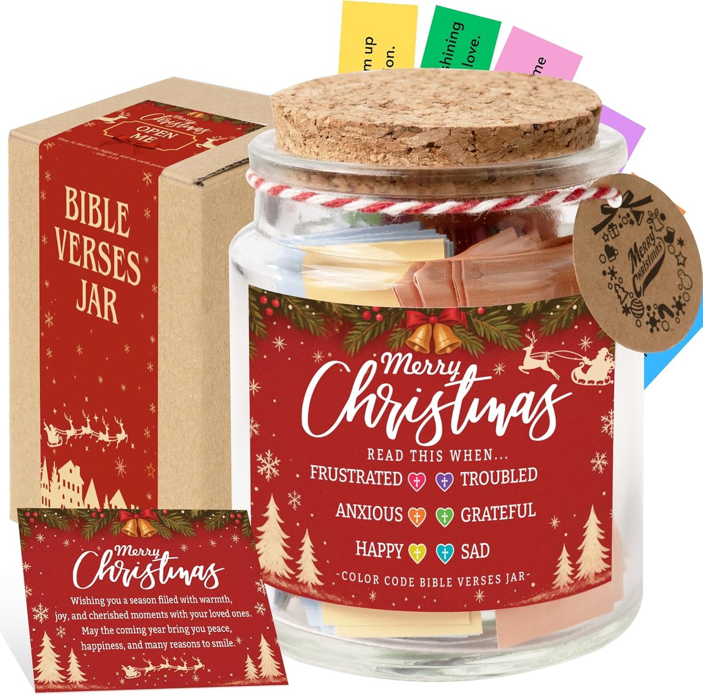 Read This When Bible Verses Jar for Daily Encouragement – Christian, Birthday & Christmas Gifts for Women; Great Gift for Mom, White Elephant Gift & Stocking Stuffer for Women