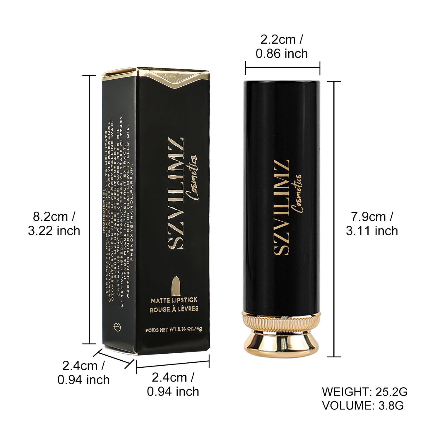 Szvilimz High Quality Silky Smooth Waterproof Matte Lipstick