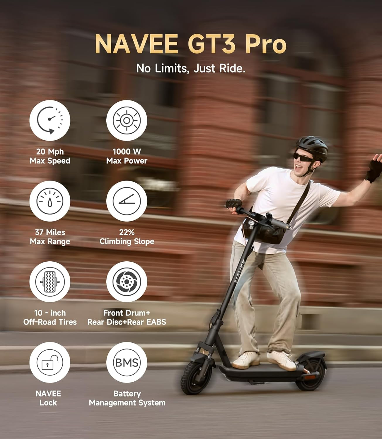 GT3 Series Electric Scooter Adults, E Scooter, Fast 20 Mph, 700W 500W Motor with Suspension, Long Range 30 Miles, 10" Tires All Terrain, Foldable for Commuter Men Adult Teens Students Heavy Duty