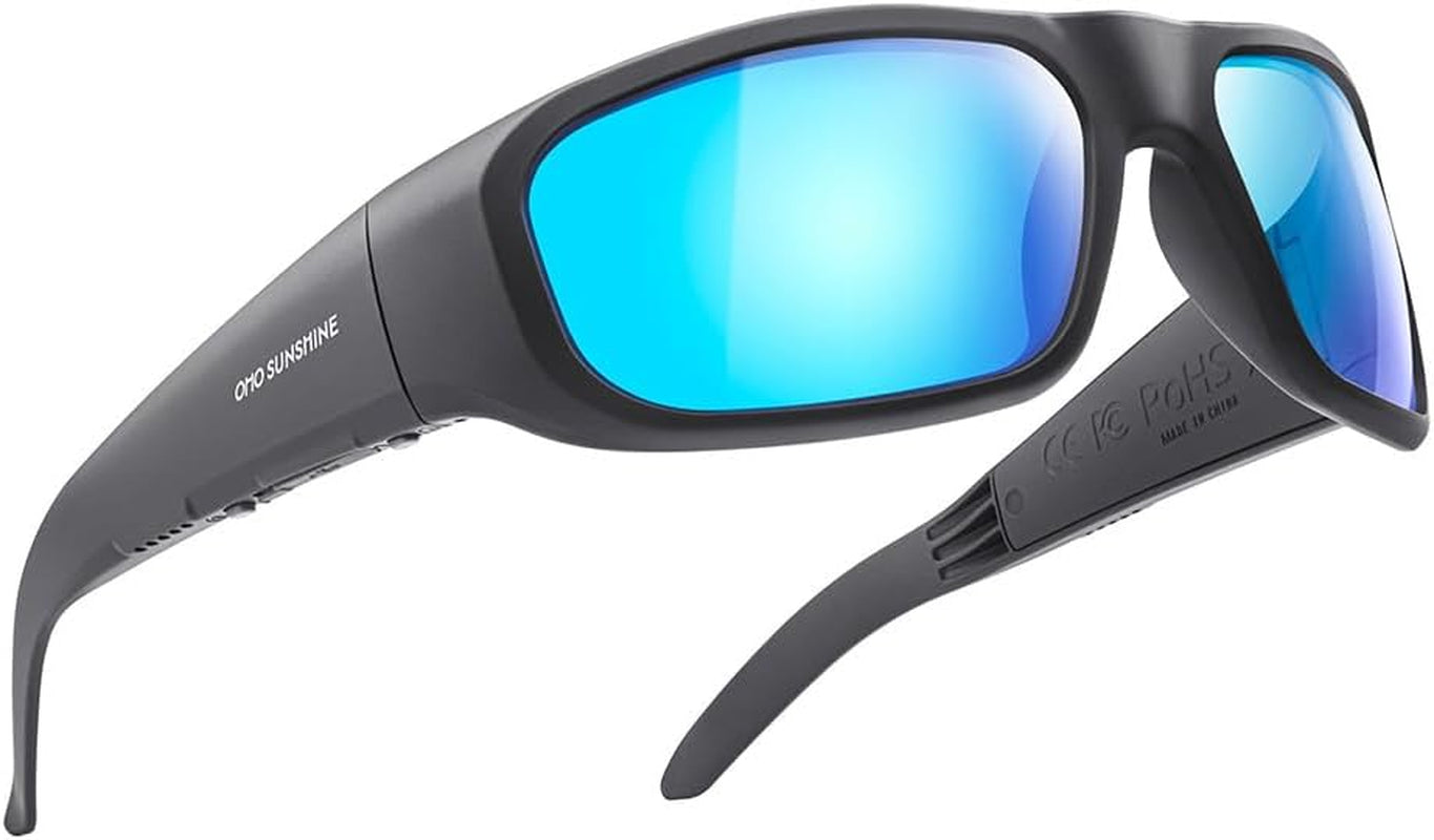 Oho Smart Glasses,Polarized Sunglasses with Bluetooth Speaker,Athletic/Outdoor UV Protection and Voice Control,Unisex(Grey Lens)