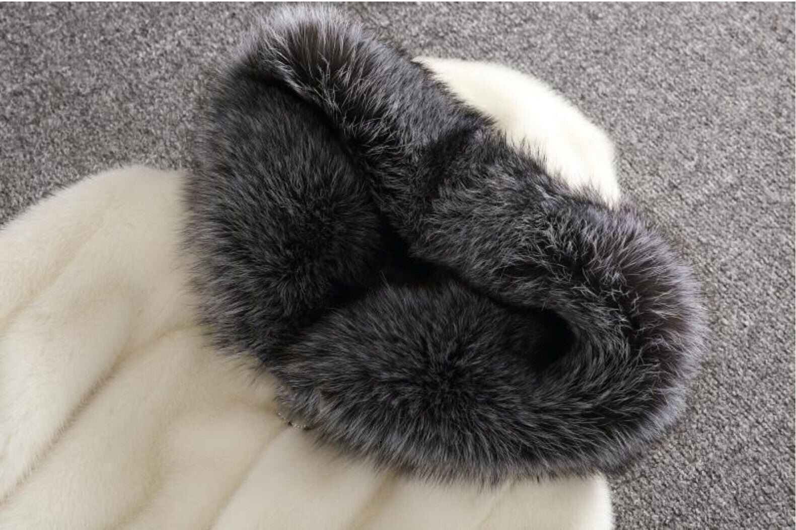 Imitation Fur Artificial Fur Women'S White Rabbit Fur Mink Winter Hooded Coat