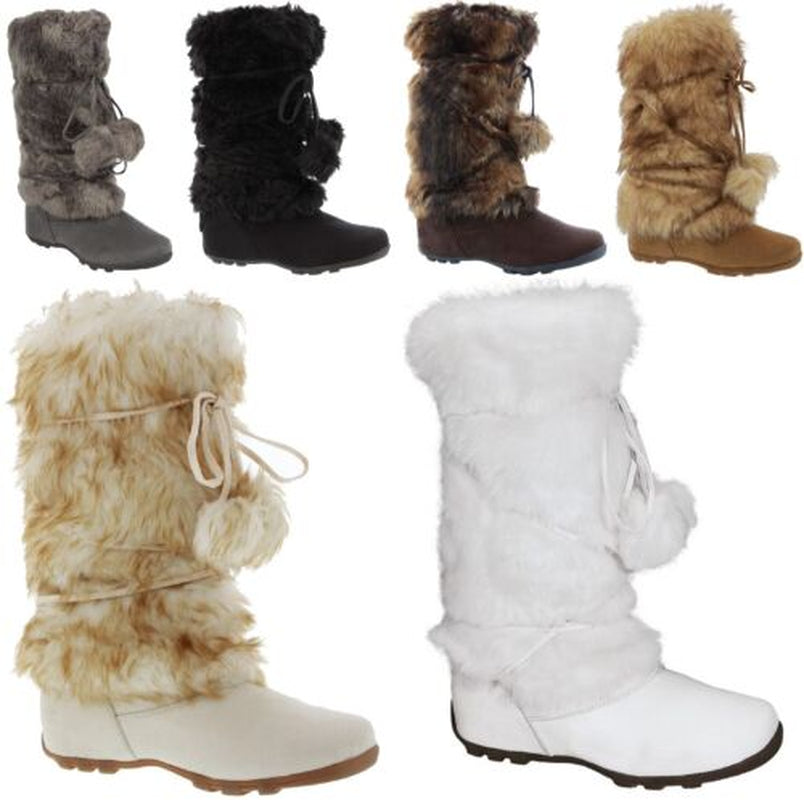 EZGD Blossom Talia-Hi Women Ladies Mukluk Faux Fur Mid Calf Warm Winter Snow Boo