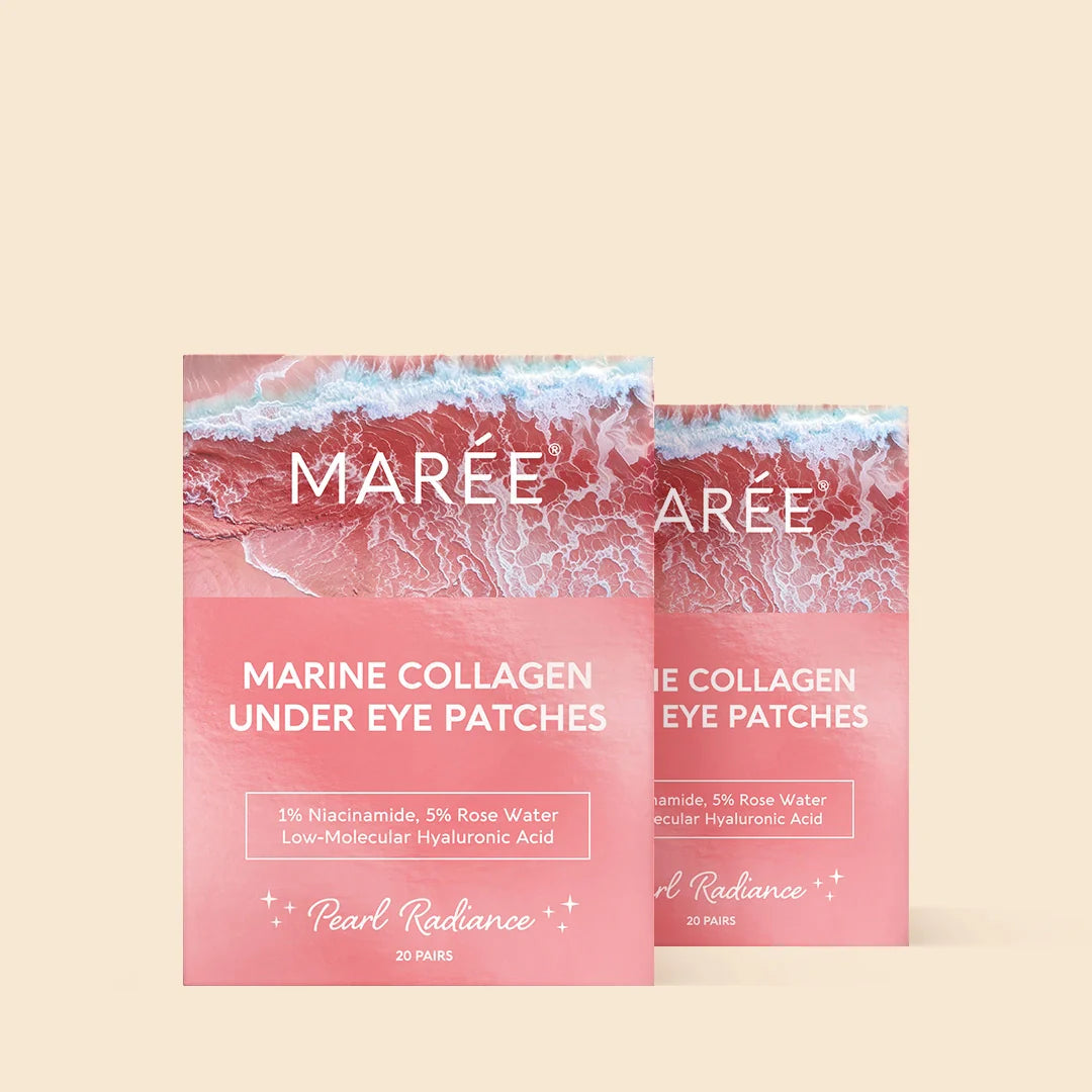 MAREE Pink Eye Gels - Marine Collagen Under Eye Patches for Puffy Eyes and Dark Circles