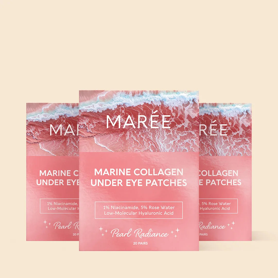 MAREE Pink Eye Gels - Marine Collagen Under Eye Patches for Puffy Eyes and Dark Circles