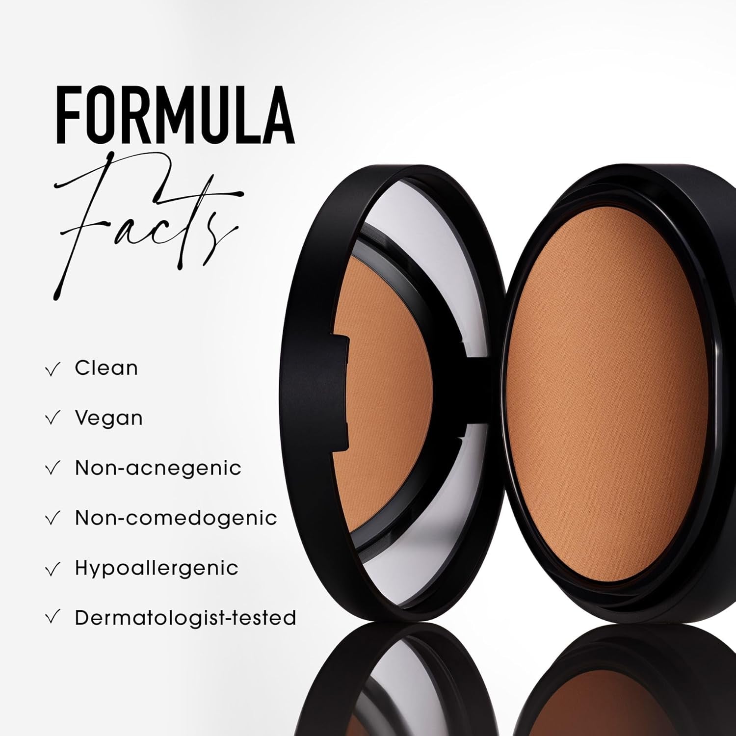 Barepro Skin-Perfecting Powder Foundation, Matte Pressed Powder Foundation Full Coverage with Plant-Based Squalene, Talc-Fee Pressed Powder Compact, Oil Control, Vegan