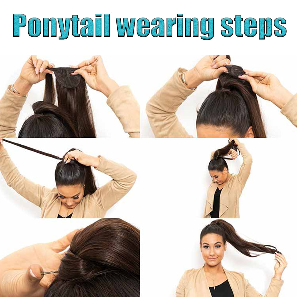 Long Straight Wrap Around Clip In Ponytail Hair Extension